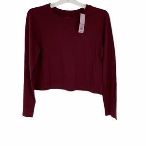 Wild Fable Women's Long Sleeve T-Shirt Burgundy Size LG